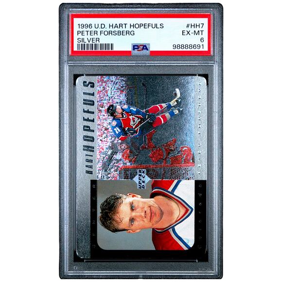 1996 Upper Deck Hart Hopefuls Silver #HH7 Peter Forsberg /1000 PSA 6 Avalanche - Picture 1 of 4